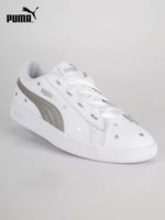 Smash 2 Ribbon L Studs JR-leather flat shoes-White